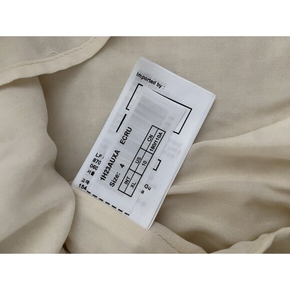 Ba&sh Lady Dress Cotton Elegant Cream Textured Tweed Dress XL Quiet Lux Formal - Picture 6 of 11